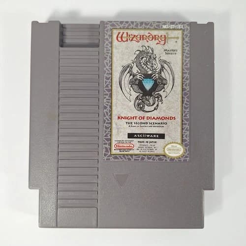 Wizardry Second Scenario: Knight of Diamonds Nintendo NES Cartridge - Tested
