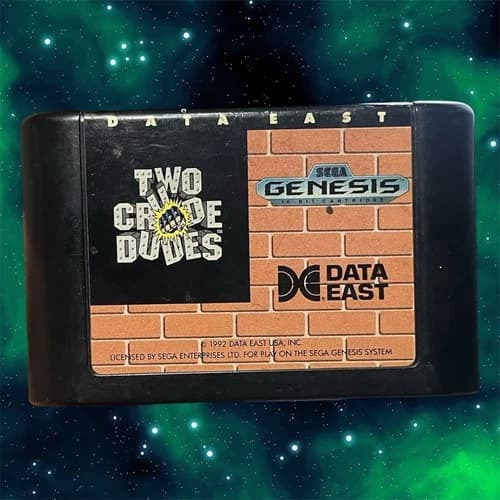 Two Crude Dudes (Sega Genesis, 1991) Cartridge Game Only Tested Authentic