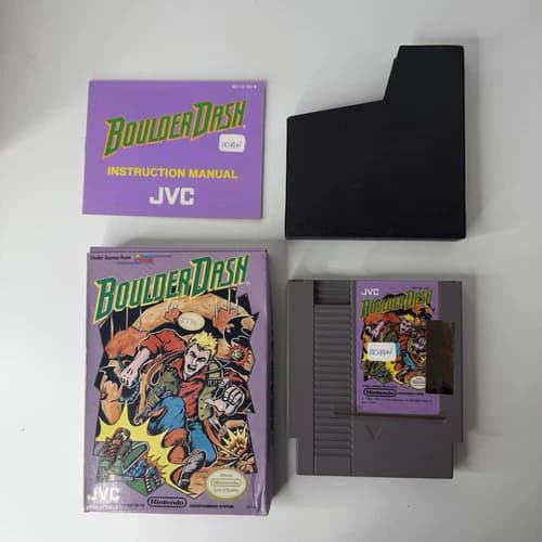 Boulder Dash (Nintendo NES, 1990) Tested, with box and manual