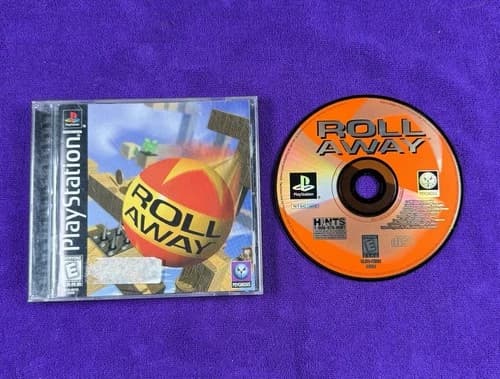 Roll Away PS1 (1998) Complete CIB w/ Manual, Sony PlayStation 1 Orange Disc PS1