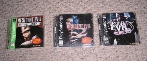 Playstation 1 Resident Evil 1 2 and 3 w/ registration card rare PS1