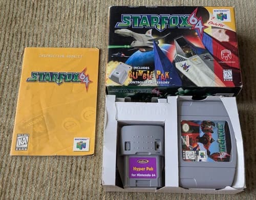 Star Fox 64 Starfox Nintendo 64 N64 Complete CIB Tested Working Big Box