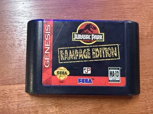 Jurassic Park Rampage Edition Sega Genesis Tested Working Authentic Cart Only