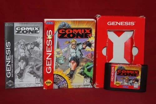 Comix Zone (Sega Genesis, 1995) Authentic Game Cartridge, CIB Complete