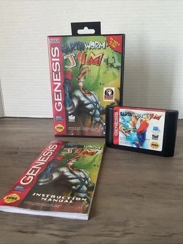 EARTHWORM JIM SEGA GENESIS COMPLETE 1994