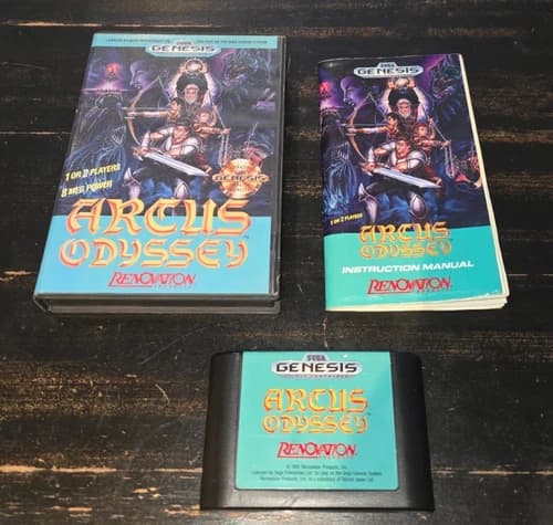 Arcus Odyssey Sega Genesis Complete CIB Cart Case Manual Tested