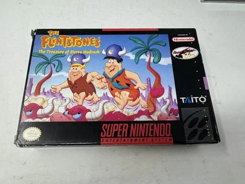 SNES Super Nintendo The Flintstones Treasure of the Sierra Madrock Complete