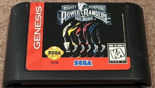 Mighty Morphin Power Rangers: The Movie (Sega Genesis, 1995) Tested Authentic