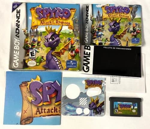 Spyro: Attack of the Rhynocs (Game Boy Advance, 2003) GBA CIB Complete w/ Skin