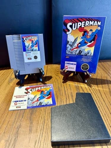 NES Superman Complete CIB Nintendo Kemco Seika w/ Box Manual Dust Sleeve