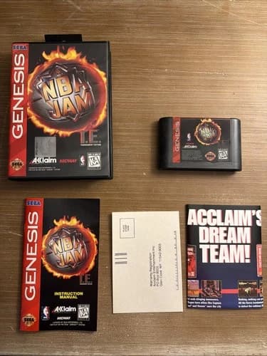 NBA Jam T.E. (Sega Genesis, 1995) CIB Complete Tested and Working