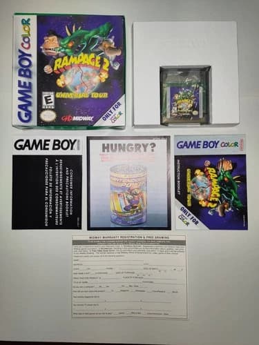 Rampage 2: Universal Tour Nintendo Game Boy Color Authentic Complete In Box CIB.
