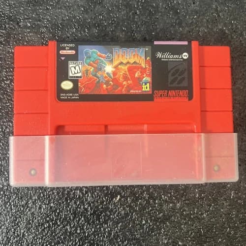 Doom 1995 Super Nintendo Red Cartridge