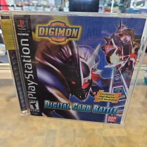Playstation PS1 Digimon Digital Card Battle Video Game Complete- Tested
