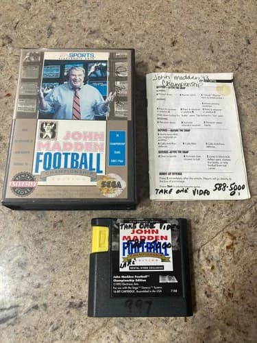 John Madden Football Championship Edition (Sega Genesis, 1992) Complete CIB