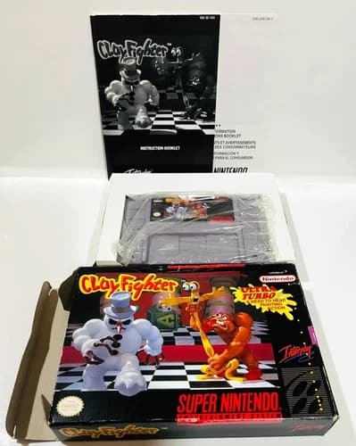 SNES Clay Fighter Super Nintendo Cartridge/ Manual/ Box