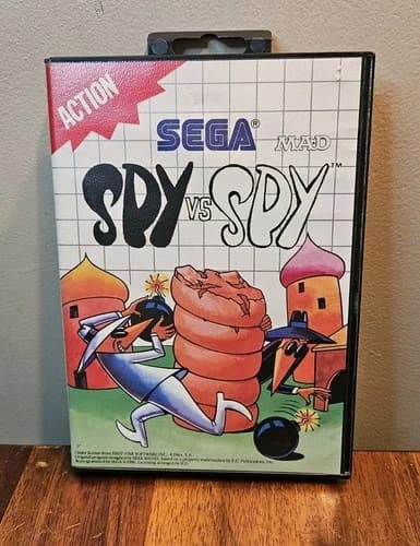 Spy vs. Spy Sega Card (Sega Master, 1988) Complete CIB w/ Manual