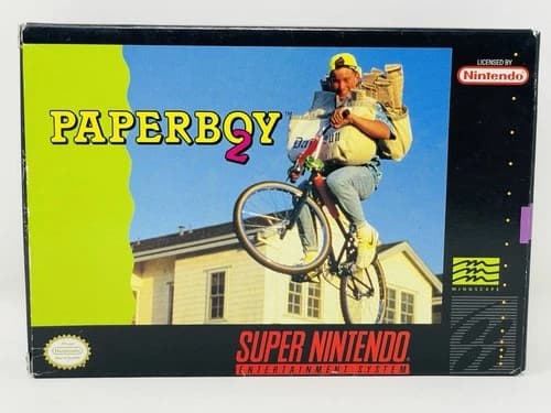 1991 Paperboy 2 Mindscape Super Nintendo Entertainment System SNES CIB Complete