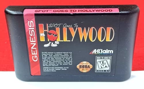 Sega Genesis Spot Goes to Hollywood Authentic Game Cartridge 1995 Tested Working