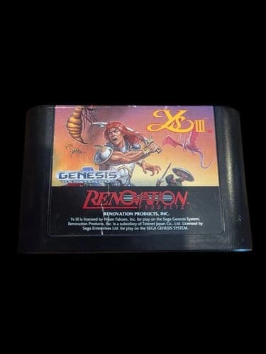 Ys III 3: Wanderers from Ys (Sega Genesis, 1991) Authentic - Cartridge Only