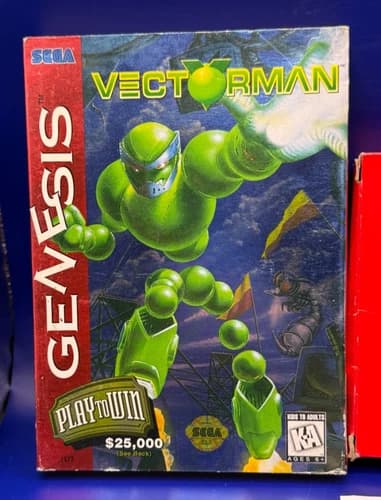 Vectorman (Sega Genesis, 1995) CIB- Case, Manual, Insert, Game Cartridge - VG