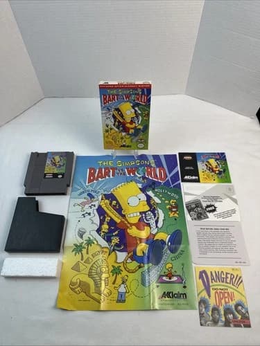 The Simpsons Bart Vs The World NES Fully Complete in Box Nintendo CIB