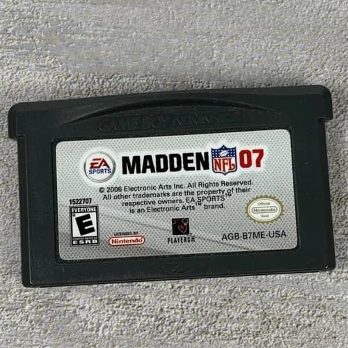Nintendo Madden NFL 07 Game Boy Advance Cartridge Football