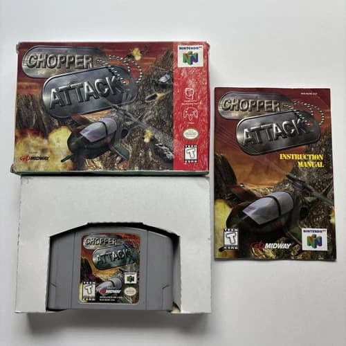 Chopper Attack (Nintendo 64, 1998) Box Manual Complete CIB N64