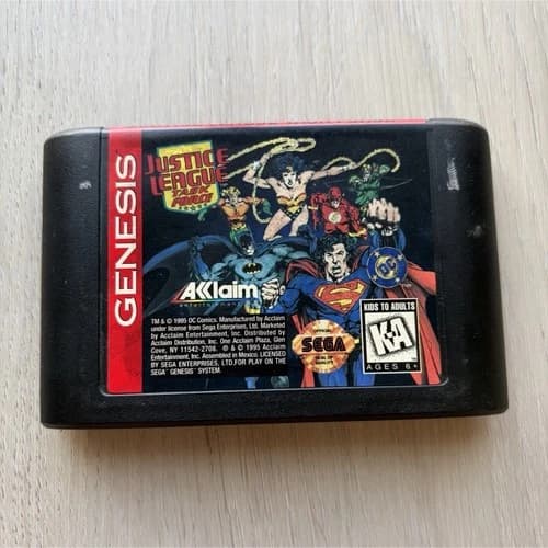 Justice League Task Force Sega Genesis Acclaim Multiplayer Fighting Cartridge