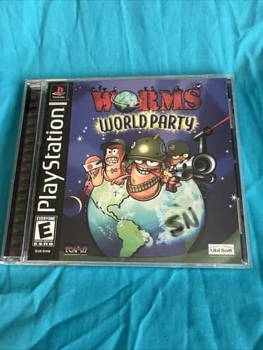 Worms World Party (Sony PlayStation 1, 2002) PS1 Complete CIB Tested Working