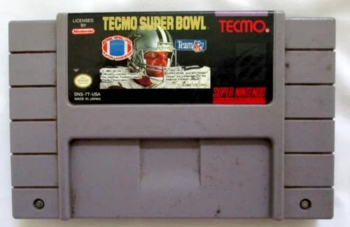 TECMO SUPER BOWL - Super Nintendo SNS - Square Soft ~ Game Cartridge Only