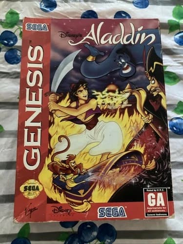 Disney’s Aladdin (Sega Genesis 1993) Complete In Box [Cardboard] CIB *TESTED*