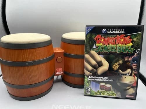 Donkey Kong Jungle Beat with Bongos Nintendo GameCube Game Complete CIB