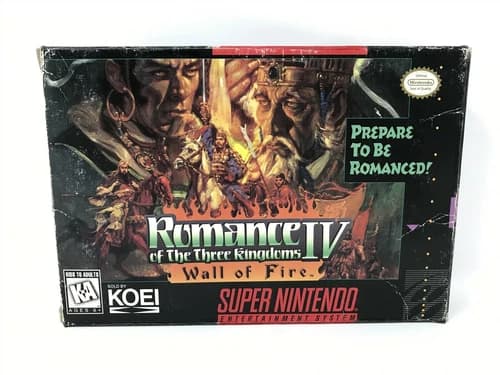 Romance Of The Three Kingdoms IV 4 - Super Nintendo SNES - 100% Complete in box
