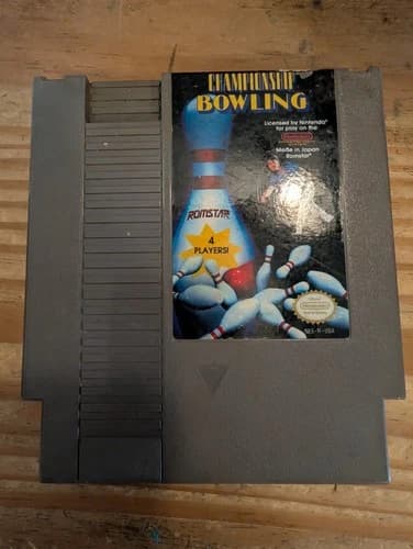 Championship Bowling (Nintendo NES, 1989) Authentic Tested Working Cleaned