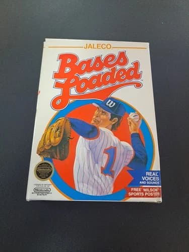 Bases Loaded Nintendo NES Baseball Video Game With Box, Manual, And Game