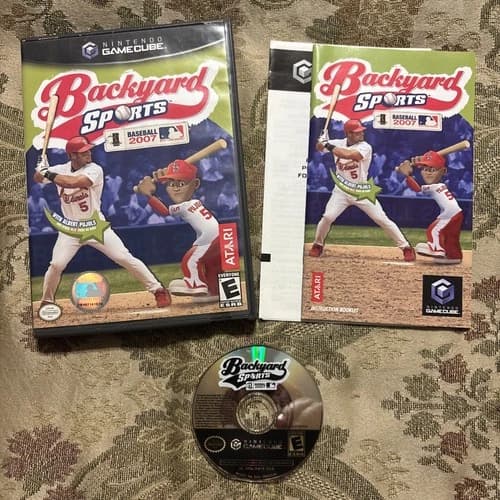 Backyard Sports: Baseball 2007 (Nintendo GameCube, 2007) Complete In Box !!