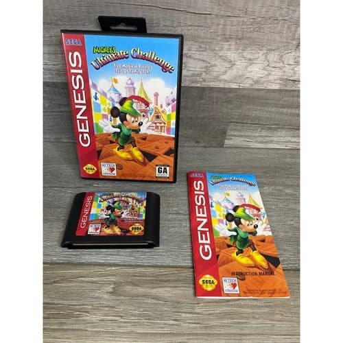 Mickey's Ultimate Challenge Sega Genesis CIB Disney Puzzle Game 1993 Hi Tech
