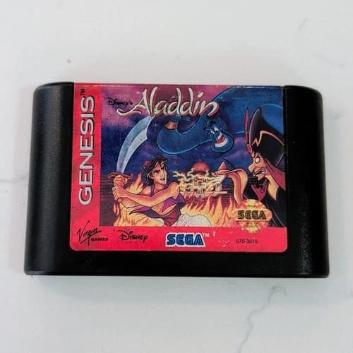 Disney's Aladdin (Sega Genesis, 1993) Authentic Cartridge - Cleaned & Tested