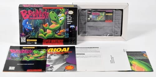 Super Nintendo SNES, Bronkie The Bronchiasaurus inc original box, manual, NTSC