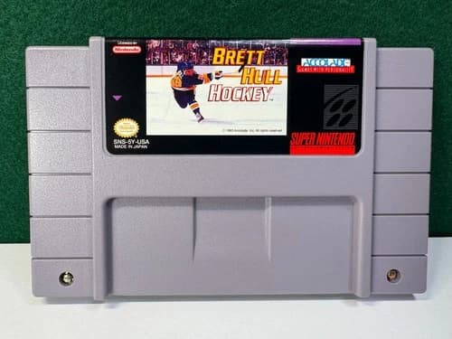 Brett Hull Hockey (Super Nintendo SNES, 1993) Authentic. Working.