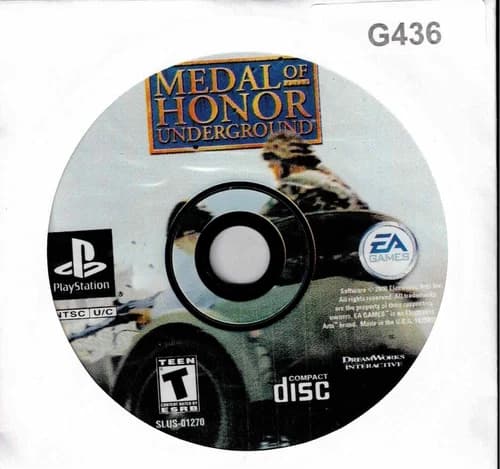 Medal of Honor Underground Sony PlayStation 1 Used Video Game Only Sleeved Witho