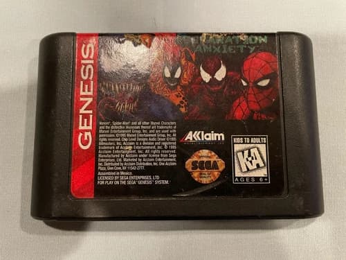 SEPARATION ANXIETY - Sega Genesis Spider-Man/Venom Video Game (Cart Only) WORKS!