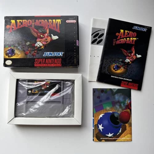 Aero the Acro-Bat (Super Nintendo Entertainment System, 1993) Complete CIB Nice