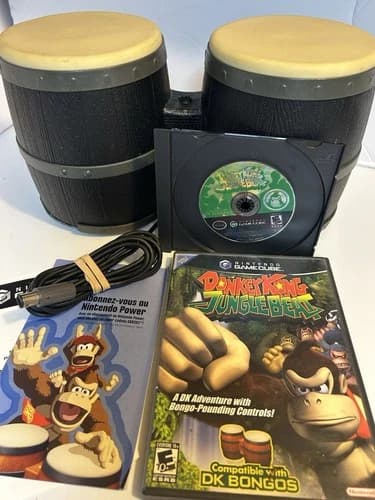 Donkey Kong Jungle Beat (Nintendo GameCube, 2005) Bongos Included! Tested!