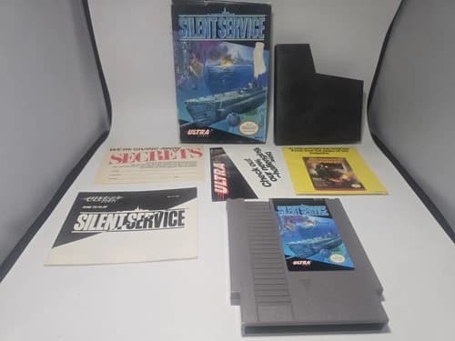 Silent Service Nintendo NES Complete in Box CIB Booklet Manual Inserts Tested