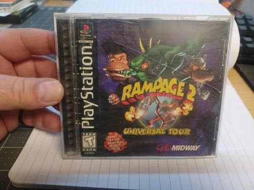 Rampage 2: Universal Tour-Sony PlayStation 1 PS1 Game 1998 Midway- CIB - Tested