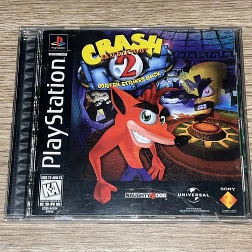 Crash Bandicoot 2 Cortex Strikes Back PlayStation 1 PS1 Complete Black Label