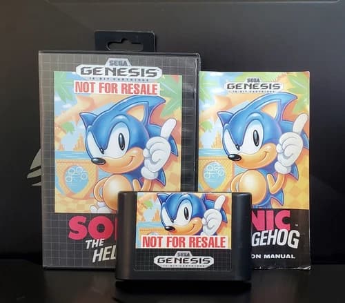🔥🔵 Sonic the Hedgehog Sega Genesis Complete with manual CIB - Tested Works