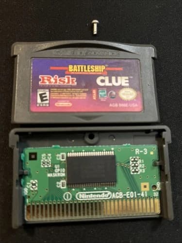 Battleship Risk Clue Hasbro 3 Game Nintendo GBA Gameboy Advance Tested Working